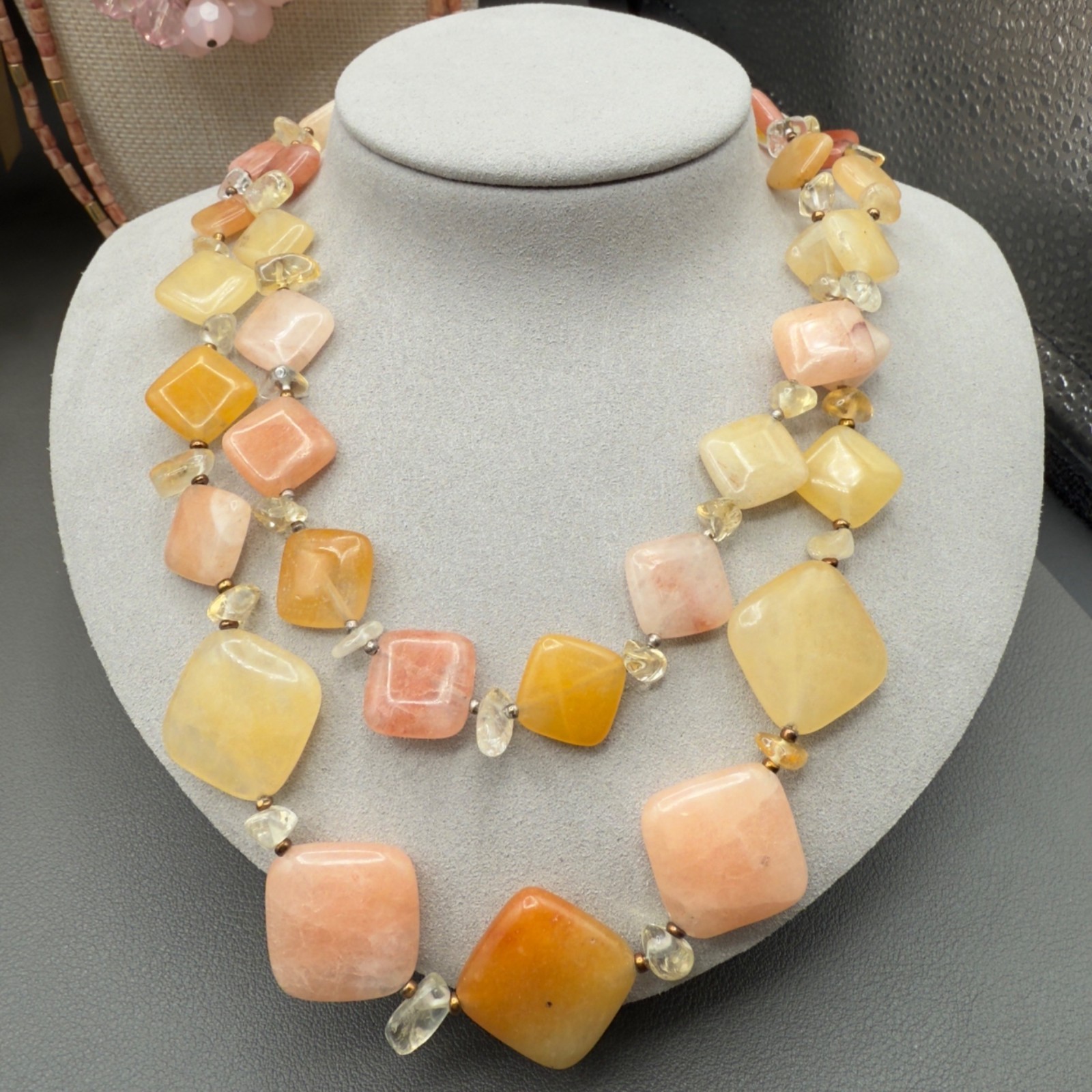 Lot Multi Layered Statement Necklaces Chunky Luci… - image 2