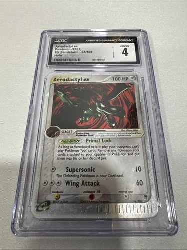 Aerodactyl ex 94/100 EX Sandstorm Holo CGC 4 VG/Ex