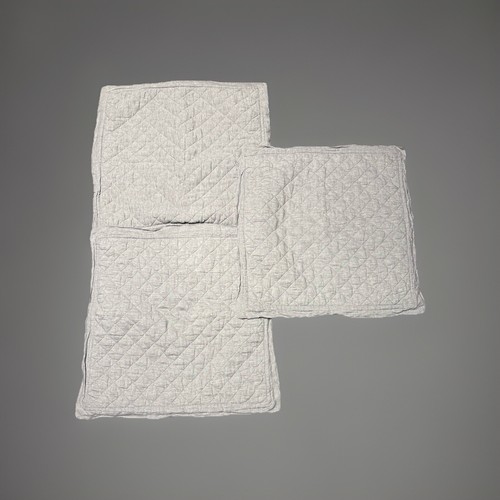 Pottery Barn Linen Diamond Quilted EURO Shams Gray 3