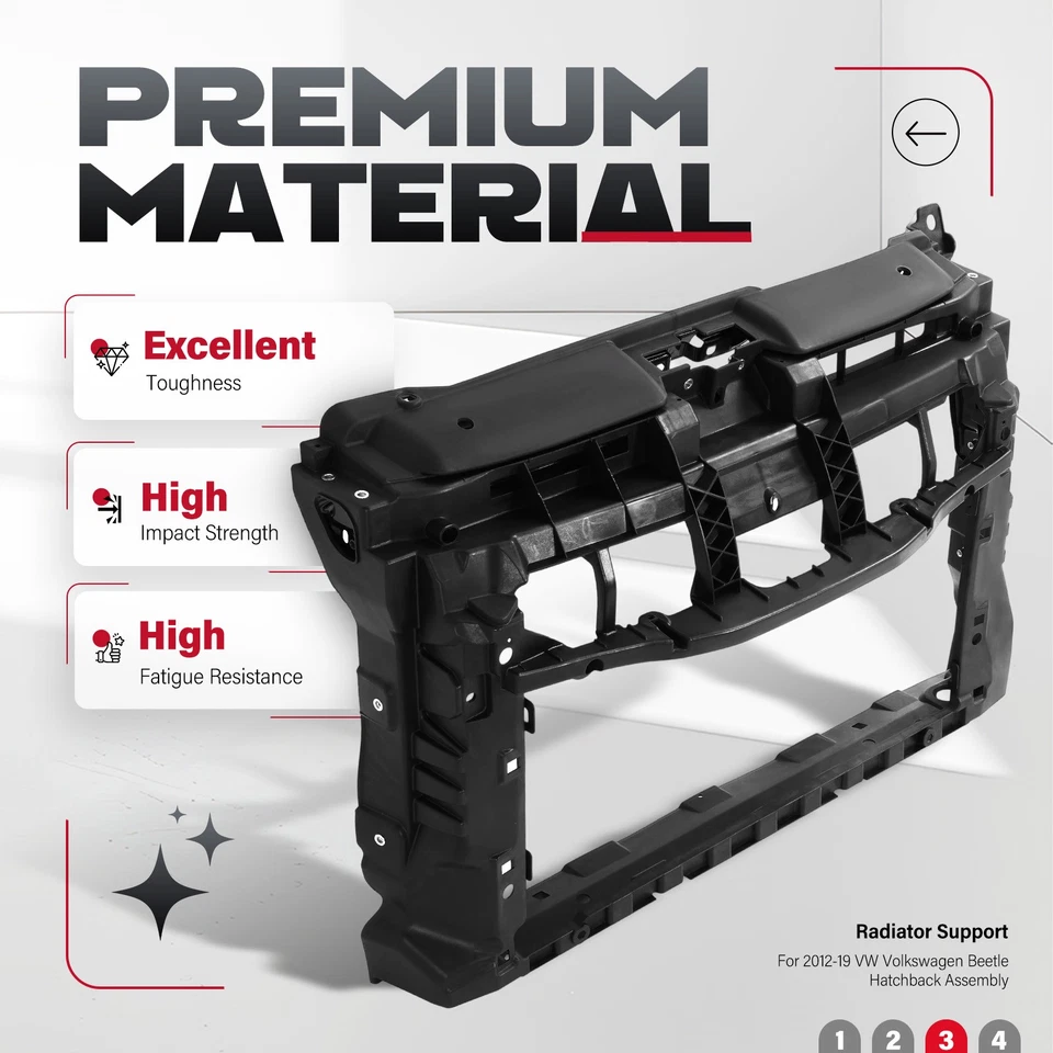 Radiator Support For 2012-19 VW Volkswagen Beetle Hatchback Assembly 5C5805588AF Foto 3 de 4