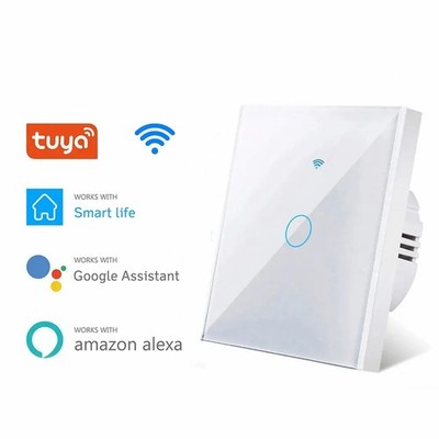 Tuya Wifi Smart Light Switch EU 1 2 3Gang Touch Light Switch No Neutral Wire