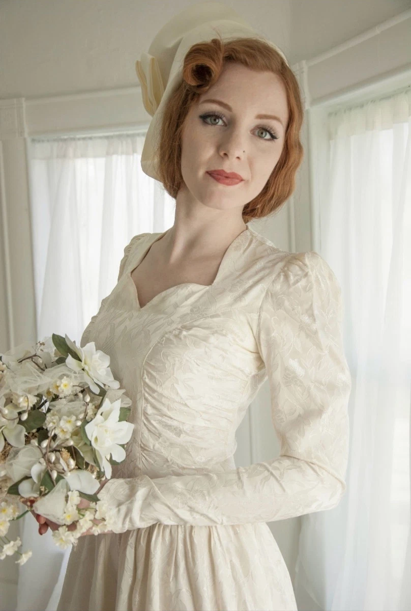 ebay vintage lace wedding dress Lace 1930s Decade Vintage Wedding Dresses & Veils for Women for sale