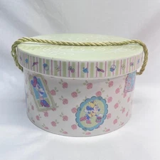 VTG 2000 FTD Disney Trinket Box Mickey-Minnie Mouse Hat Box 7" Dia x 4" H *READ*