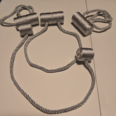 18 Inch Magnetic Curtain Tiebacks Silver New 4 PC