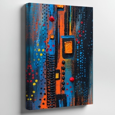 Vibrant Abstract Painting Featuring A Dynamic Interplay Of Wall Art Canvas Print