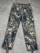 VINTAGE Mossy Oak Pants Mens Medium MOBU Break Up Foliage Camo Cargo Pockets 90s