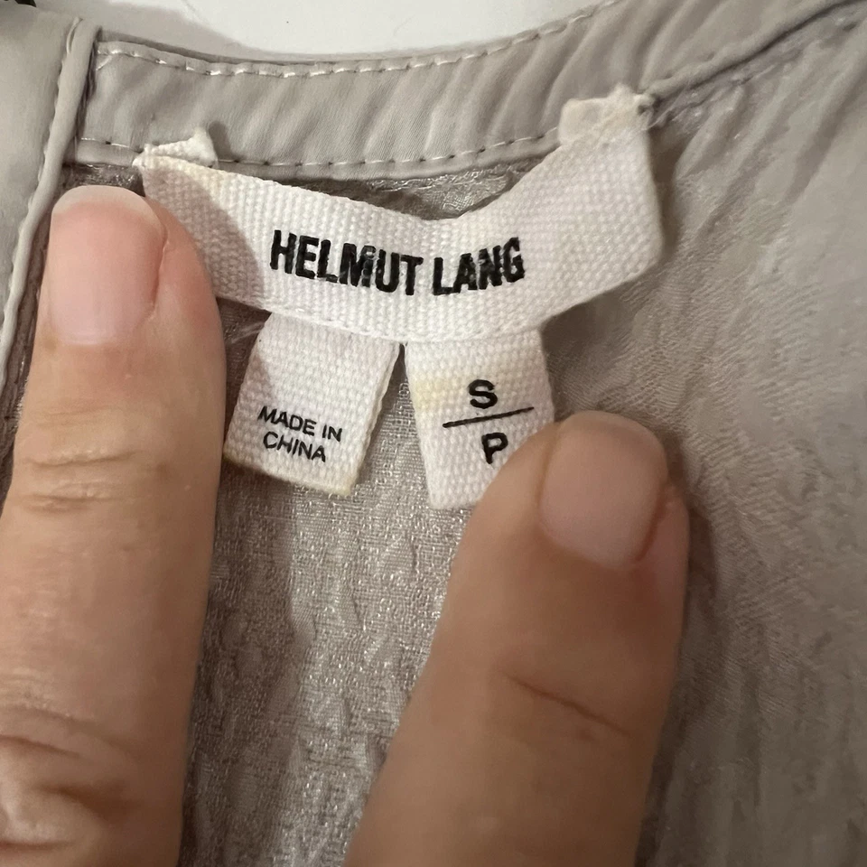 Blusa sin mangas HELMUT LANG tejido seda y cuero para mujer talla pequeña alta-baja Foto 4 de 4