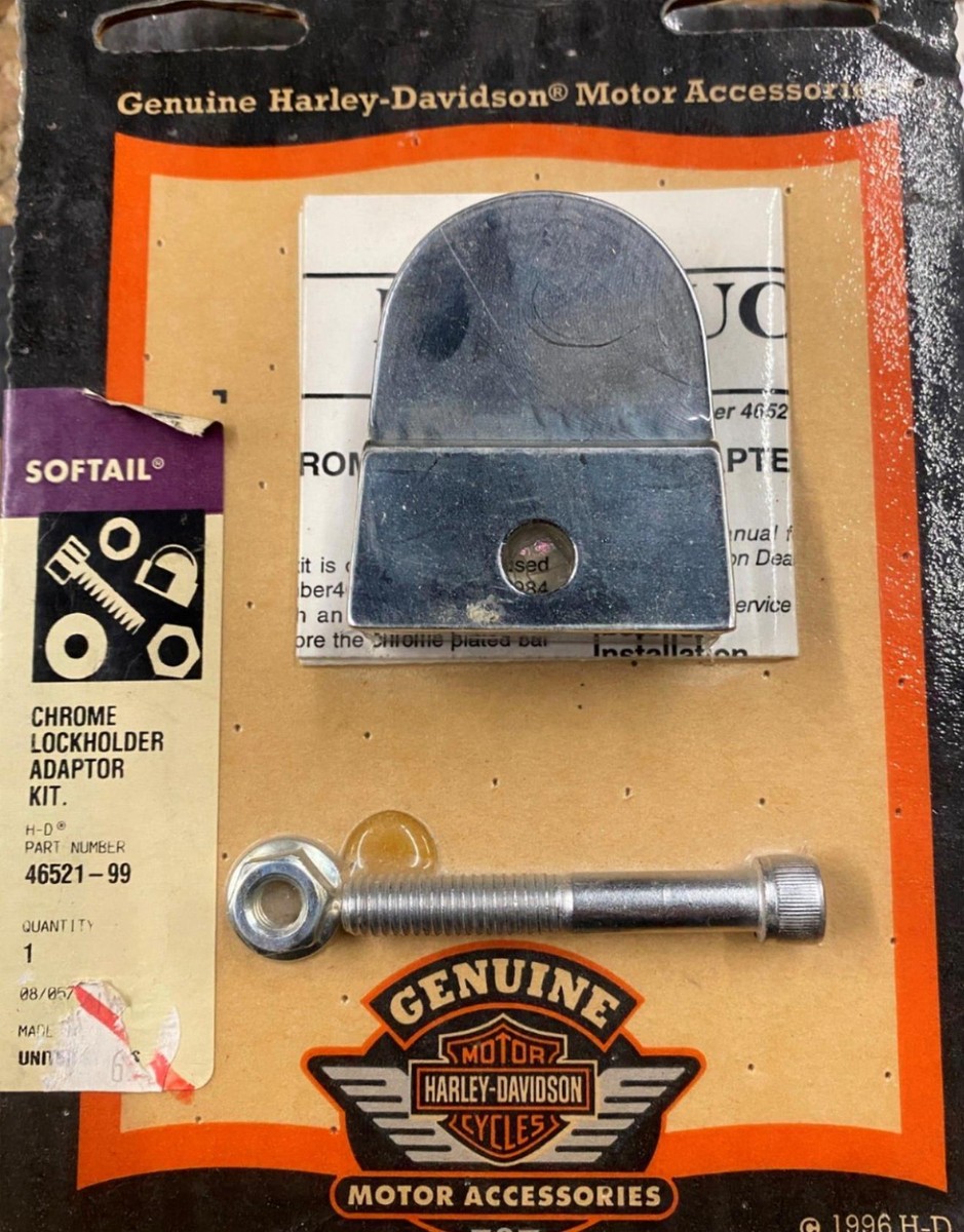 NOS Harley Chrome Lockholder Pad lock OEm Softail FLH shovelhead