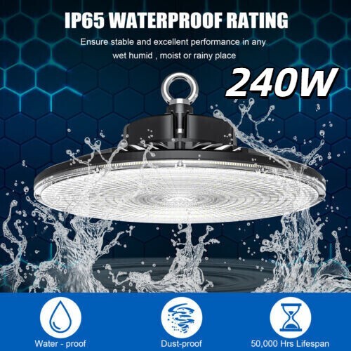 UFO High Bay LED 240W Shop Lights Dimmable Low Bay Ceiling Commercial Building