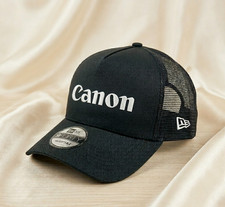 Trucker Hat Canon Camera Logo Custom 2D Flat Embroidery Cap Black
