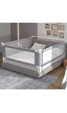 3-Piece Queen Size Bed Rail for Toddlers, Adjustable (78.7"x78.7"x60"-Grey)