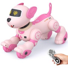 Robot Dog, Programmable Remote Control Dog Toy for with -Key Following, Voice...