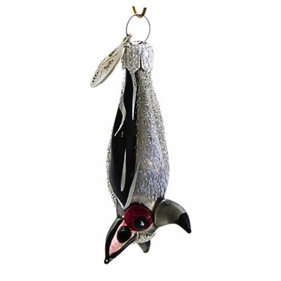 Morawski Black And Silver Mini Bat Tree Ornament Halloween Gem Size
