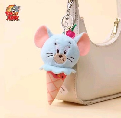 NEW Hugkis Tom & Jerry- Jerry Ice Cream Cone Plush Keychain Official Licensed