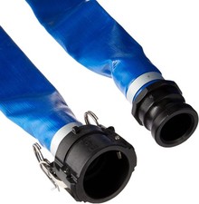 98138049 2" x 50' Blue PVC Lay-Flat Discharge Hose with Poly Cam Lock Fittings
