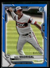 2021 Bowman Chrome #7 Nick Madrigal Blue Refractor #/150