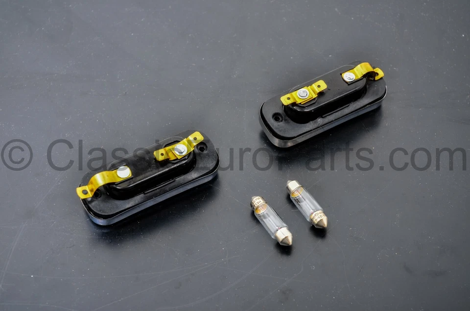 Euro rear chrome bumper license number plate light set for BMW E6 E9 E10 2000CS - Изображение 2 из 4