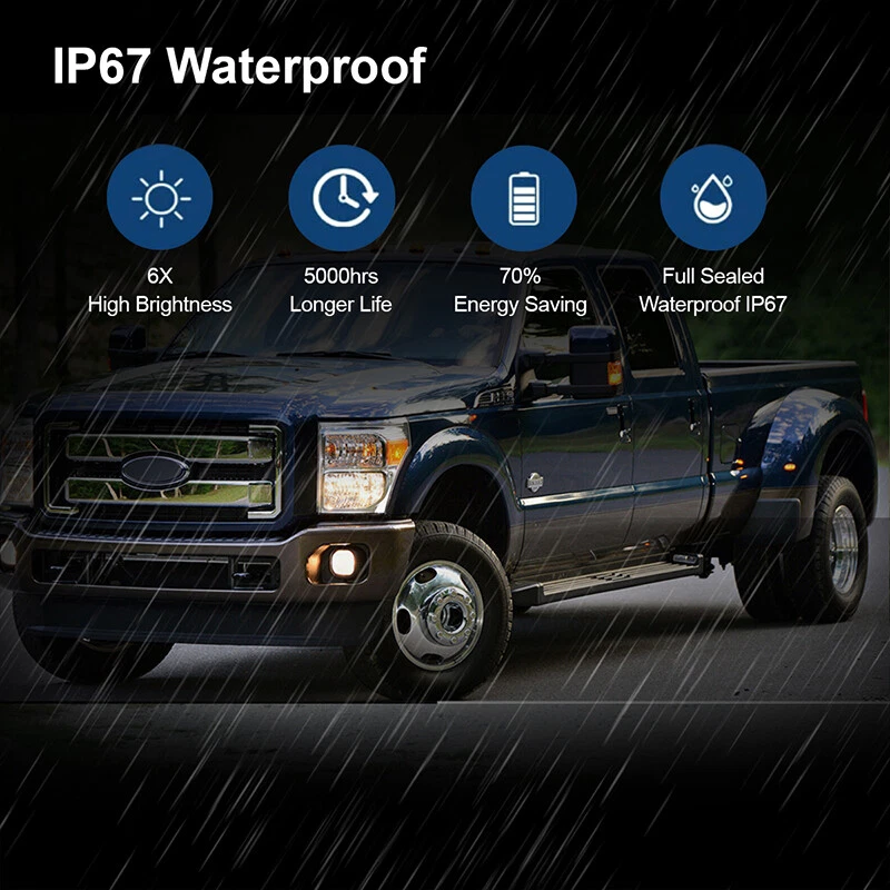 4PC Smoked LED Side Marker Lamps for 2011-2022 Ford F250 F350 F450 Foto 4 de 4