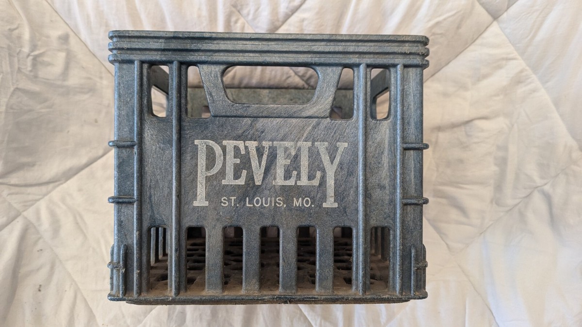 Pevely Dairy Plastic Milk Crate Vintage VTG 1970s 70s Green St
