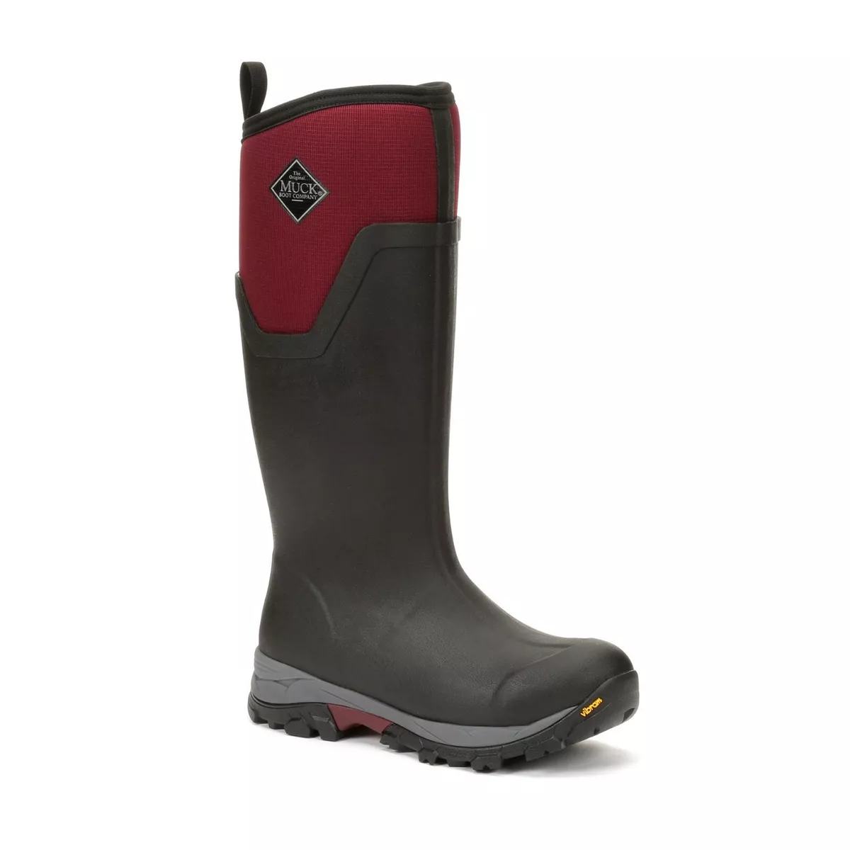 Maroon top muck boots