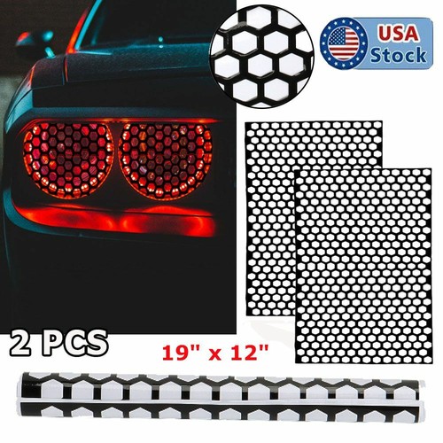2X Car Rear Tail Light Cover Black Sticker Taillamp Decal