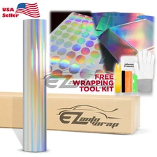 Craft Holographic Silver Rainbow Chrome Car Vinyl Wrap Sticker Decal Sheet