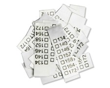 25 Textiletiketten Universal Kindergrößen 1...