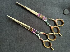 7"  Professional Pet Cat Dog Grooming Scissors Shears Set Straight +CURVED