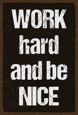 Ontrada Holzschild 20x30cm Work Hard and be Nice Holz Schild