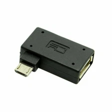 90 D left angled micro USB 2.0 OTG Host Adapter with USB Power for Galaxy S4 S5