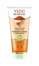 Chandan and Kesar Facewash VLCC Ayurveda Natural Fairness Double Action - 100ml