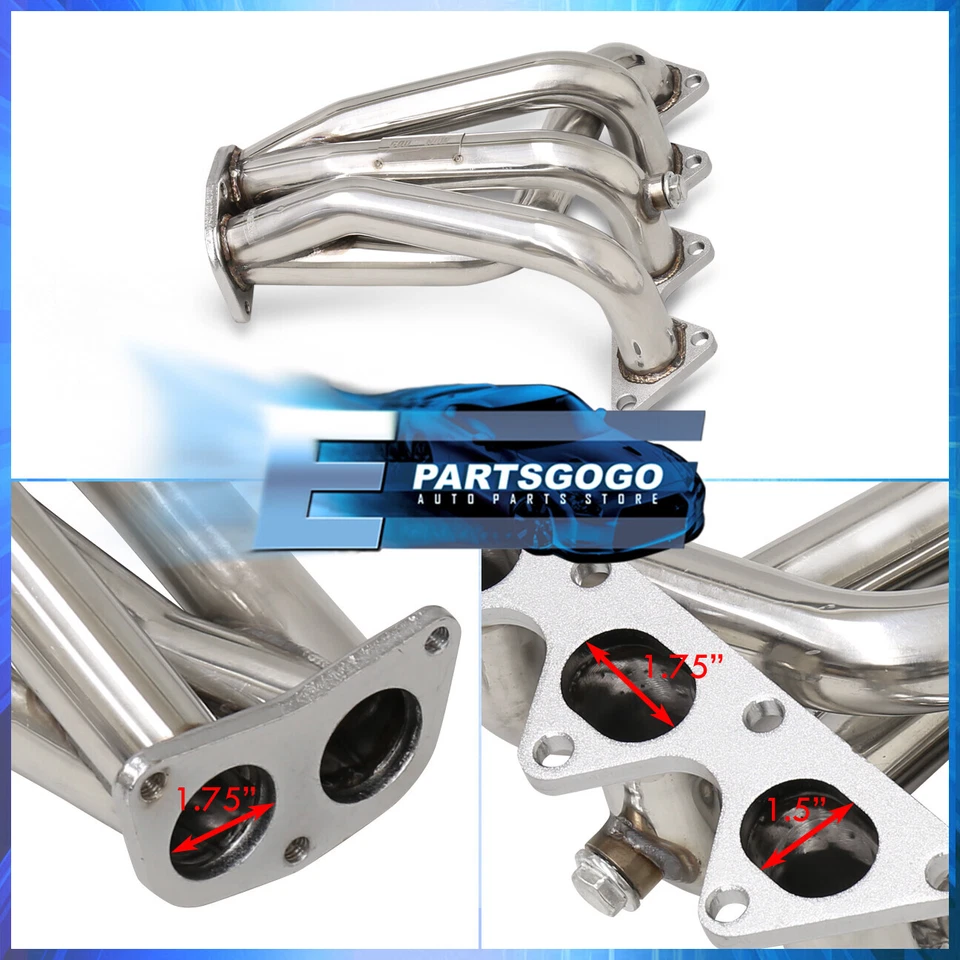 For 97-02 Mitsubishi Mirage 1.8L SOHC l4 Stainless Steel Exhaust Manifold Header Foto 2 de 4