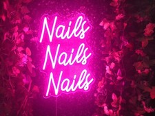 Uñas Uñas Uñas Vivo LED Neón Letrero Lámpara Luz Flex Acrílico Personalizado Decoración de Habitación
