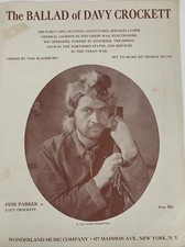 The Ballad of Davy Crockett 1954 Vintage Piano Sheet Music Song Book Fess Parker
