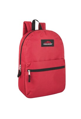 Lot of 24 Wholesale Bulk 17'' School Backpacks Trailmaker Red