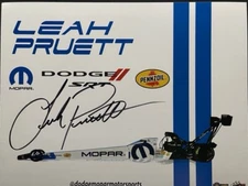 VRHTF NHRA COOL SIGNED BEAUTIFUL LEAH PRUETT MOPAR TOP FUEL DRAGSTER" HAND OUT