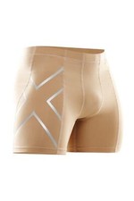 SUPER SALE | 2XU Mens Compression Half Shorts - Beige/Silver