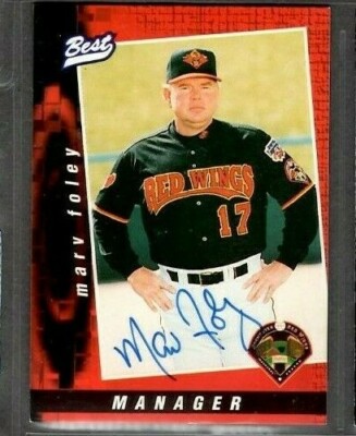 1997 Best #2 Marv Foley Rochester Red Wings Manager Card Signed Autograph (E79)