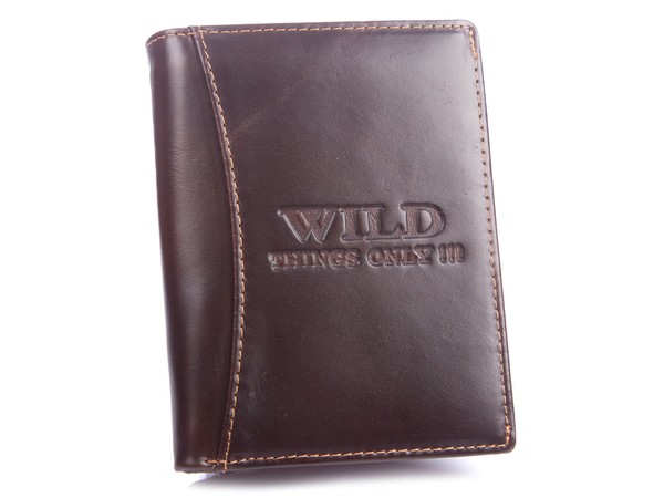 Wild Herren Portemonnaie GeldböRse Brieftasche Aus Echt Leder Braun Rfid-Schutz-image