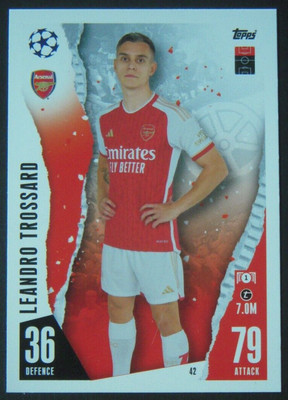 Leandro Trossard 2023-24 Topps Match Attax #42 Arsenal FC