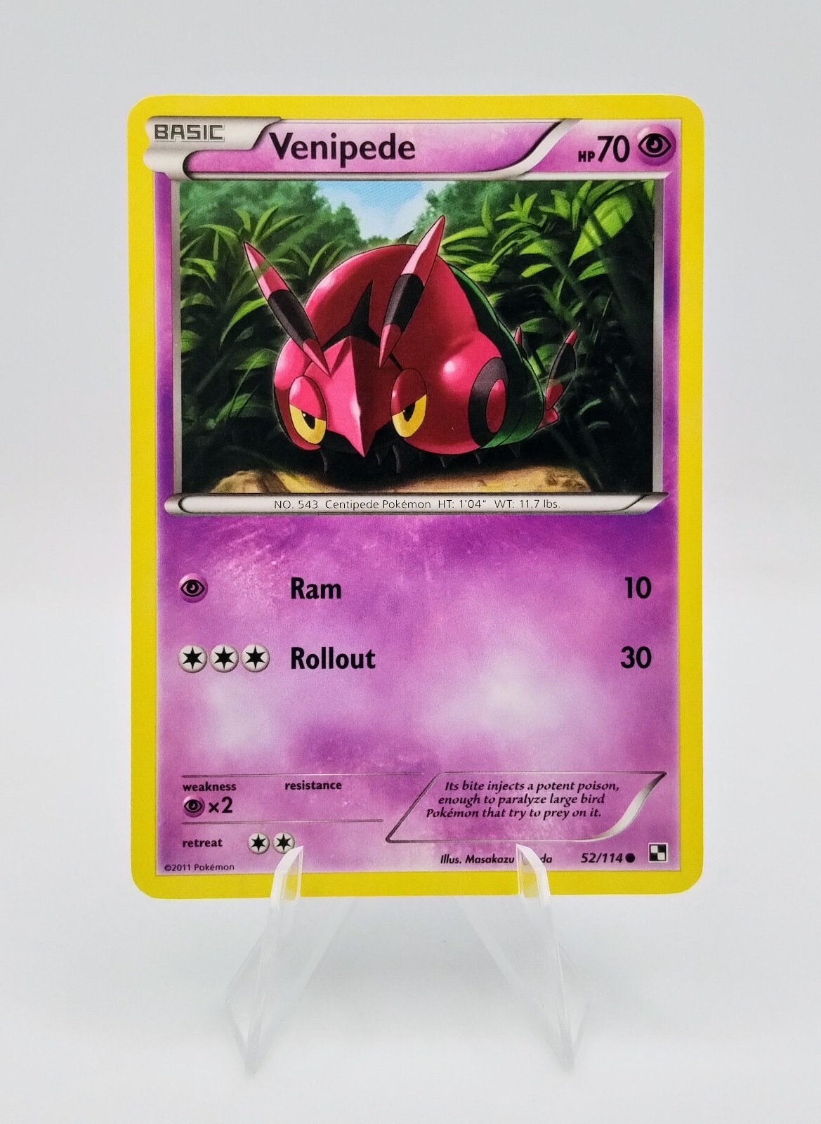 Venipede 52/114 Black and White 2011 Pokemon Card