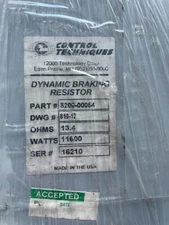 NIDEC post glover 13.4 Ohm 11,600W DYNAMIC BRAKING RESISTOR VFD frequency drive