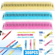 300Pcs 22-10AWG Heat Shrink Insulated Butt Crimp Wire Connector Terminals