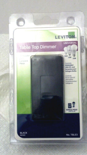 Leviton TBL03 Universal Tabletop Slide Control Lamp Dimmer, Black  - 第 1/2 張圖片