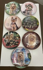 Juego De Colección De 7 Platos De Coleccionista De Porcelana Danbury Mint Yorkie Yorkshire Terrier