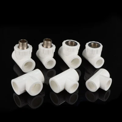 20mm/25mm White PPR Pipe Fitting T-type 3 Way Fitting Connector With Threads
