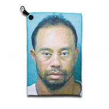 Tiger Woods Mugshot Magnetic Golf Towel