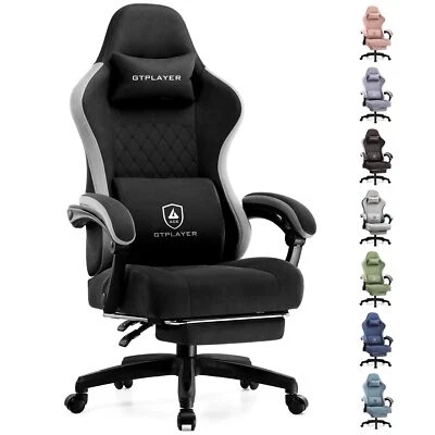 GTPLAYER Gaming Chair, Computer Office Chair with Pocket Spring Cushion, Linkage Armrests