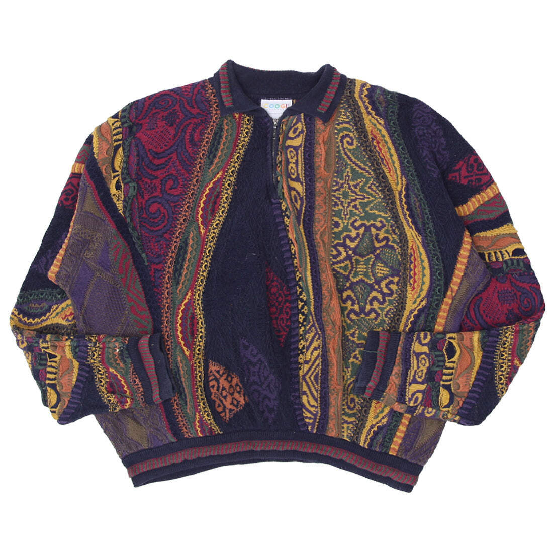 Vintage Coogi Quarter Zip Collared Knit Sweater L | eBay