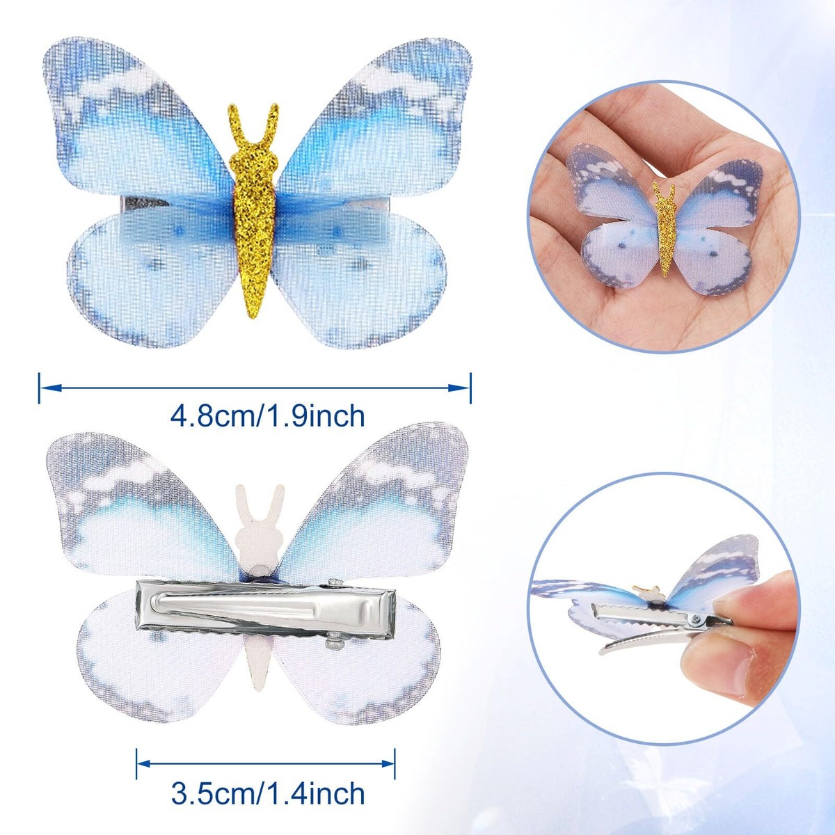 20 Pcs Butterfly Hair Clips 90s Hair Barrettes Hair Accessories